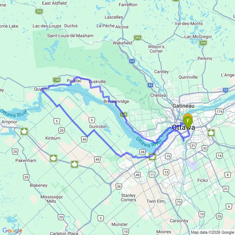 Map of Quyon Ferry loop