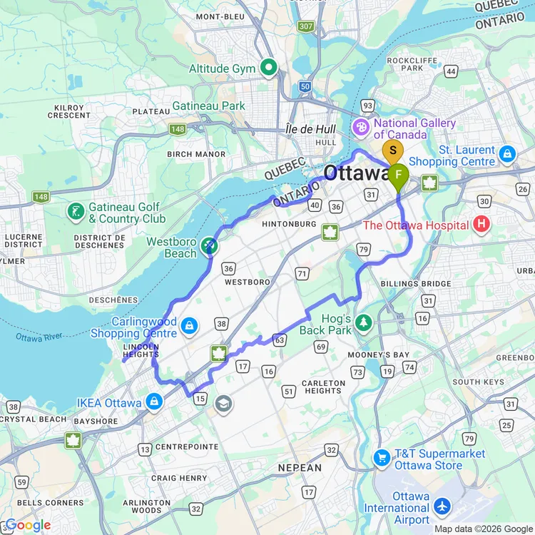 Map of The Big Loop Around Ottawa