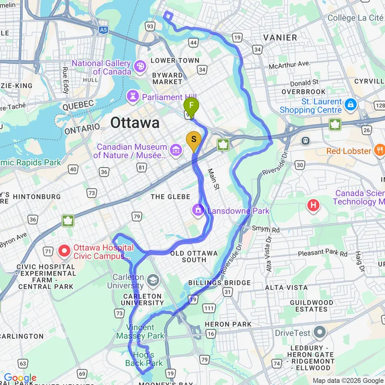 Map of Vincent Massey and Beyond