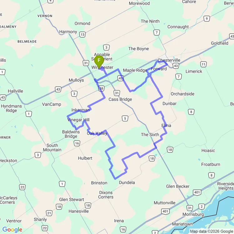 Map of Winchester Milk Run 🐄